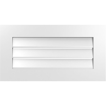 Ekena Millwork Vertical Surface Mount PVC Gable Vent: Functional, w/ 3-1/2"W x 1"P Standard Frame, 30"W x 16"H GVPVE30X1601SF